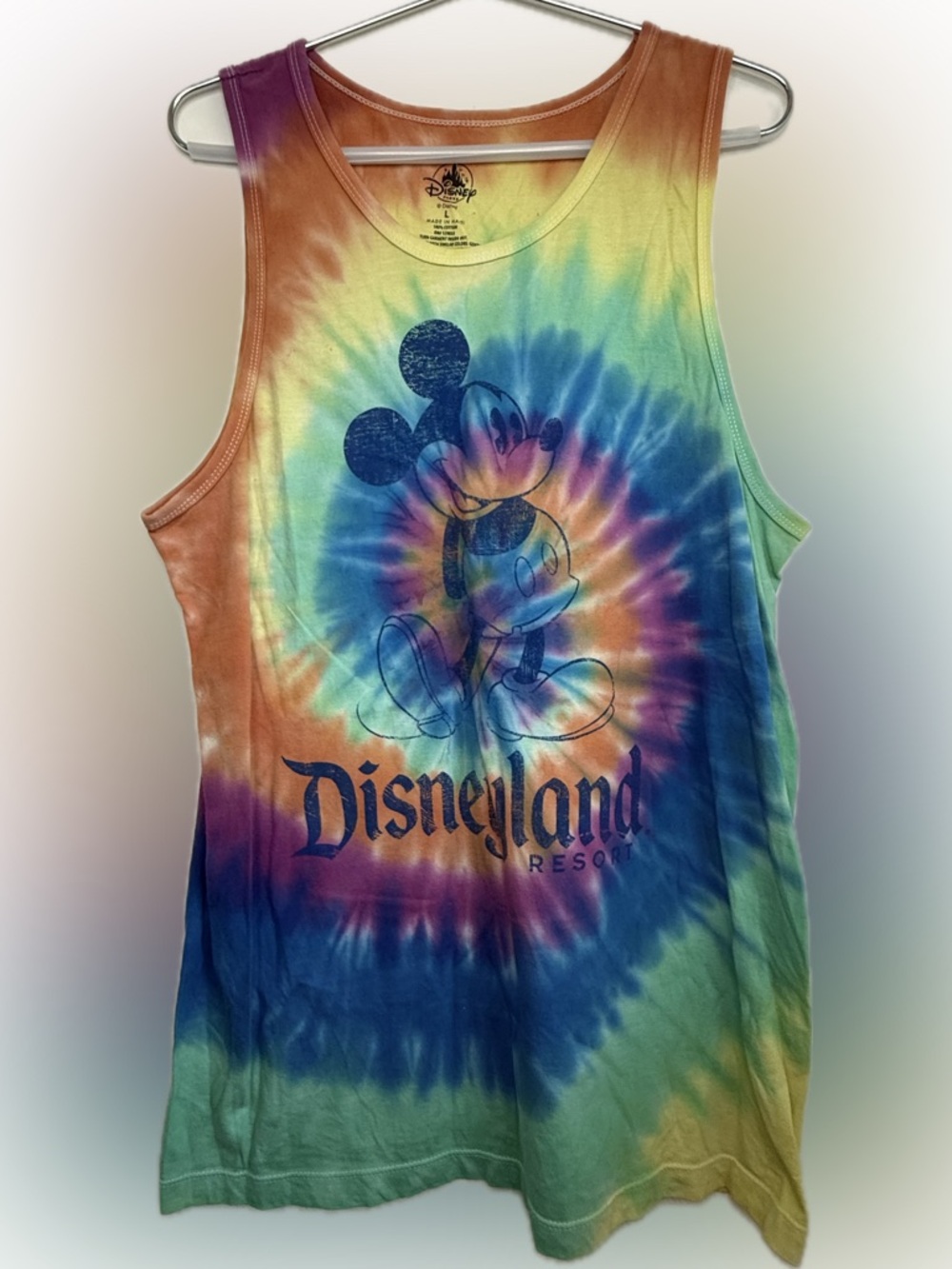 Disneyland Resort Tie-Dye Classic Mickey Mouse Adult Tank Top Size Large